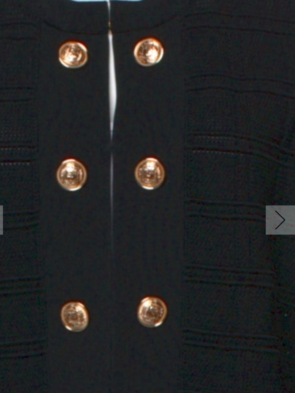 Milly Black Textured Knit Double-Breasted Jacket with Gold Buttons - Picture 4 of 4